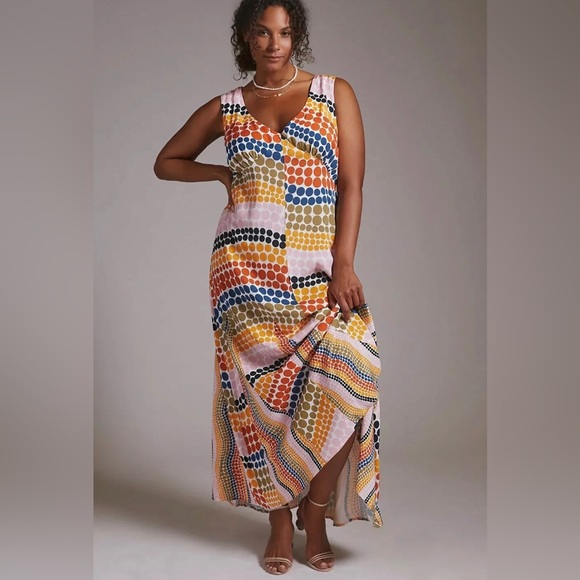 Anthropologie The Odells Dot-Printed Maxi Dress Size XS. B17 - Picture 5 of 11